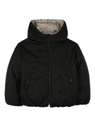 Piumino trapuntato per bambino Karl Lagerfeld Kids beige con logo - Rubino Kids