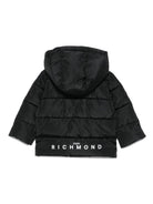 Piumino trapuntato per neonato John Richmond Junior nero con cappuccio - Rubino Kids