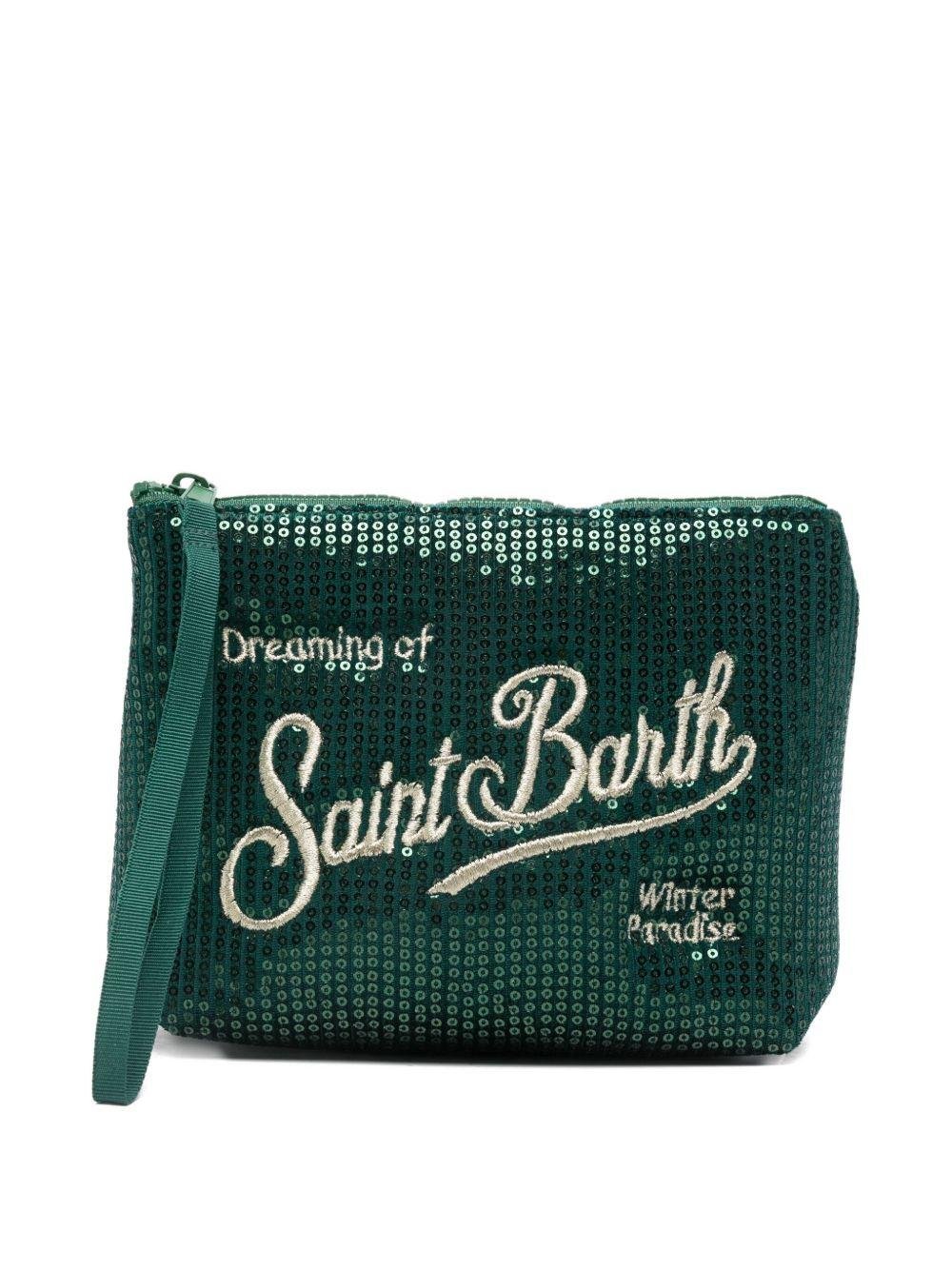 Pochette Aline per bambina MC2 Saint Barth Kids verde con decorazione in paillettes - Rubino Kids