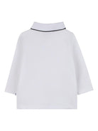 Polo a maniche lunghe per neonato Boss Kidswear bianca con logo - Rubino Kids