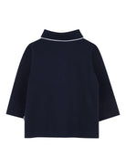 Polo a maniche lunghe per neonato Boss Kidswear blu con logo - Rubino Kids