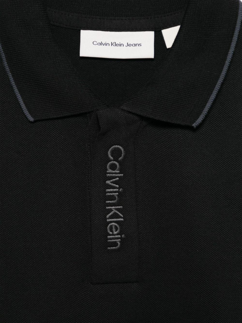Polo con ricamo per bambino Calvin Klein Kids nero con colletto stile polo - Rubino Kids