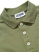 Polo da bambino Moschino Kids verde con stampa orsacchiotto - Rubino Kids