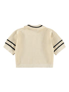 Polo Gwinn per bambina Molo beige con decorazione a righe - Rubino Kids