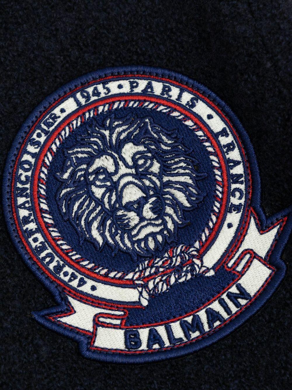 Polo in maglia per bambino Balmain Kids blu con falsatura frontale con abbottonatura - Rubino Kids