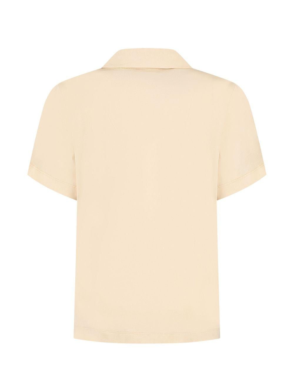 Polo junior in jersey con tasca per bambino Fendi Kids beige con orlo dritto - Rubino Kids