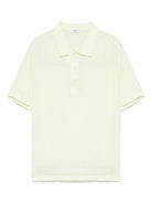 Polo leggera per bambino Il Gufo giallo lime in lino - Rubino Kids