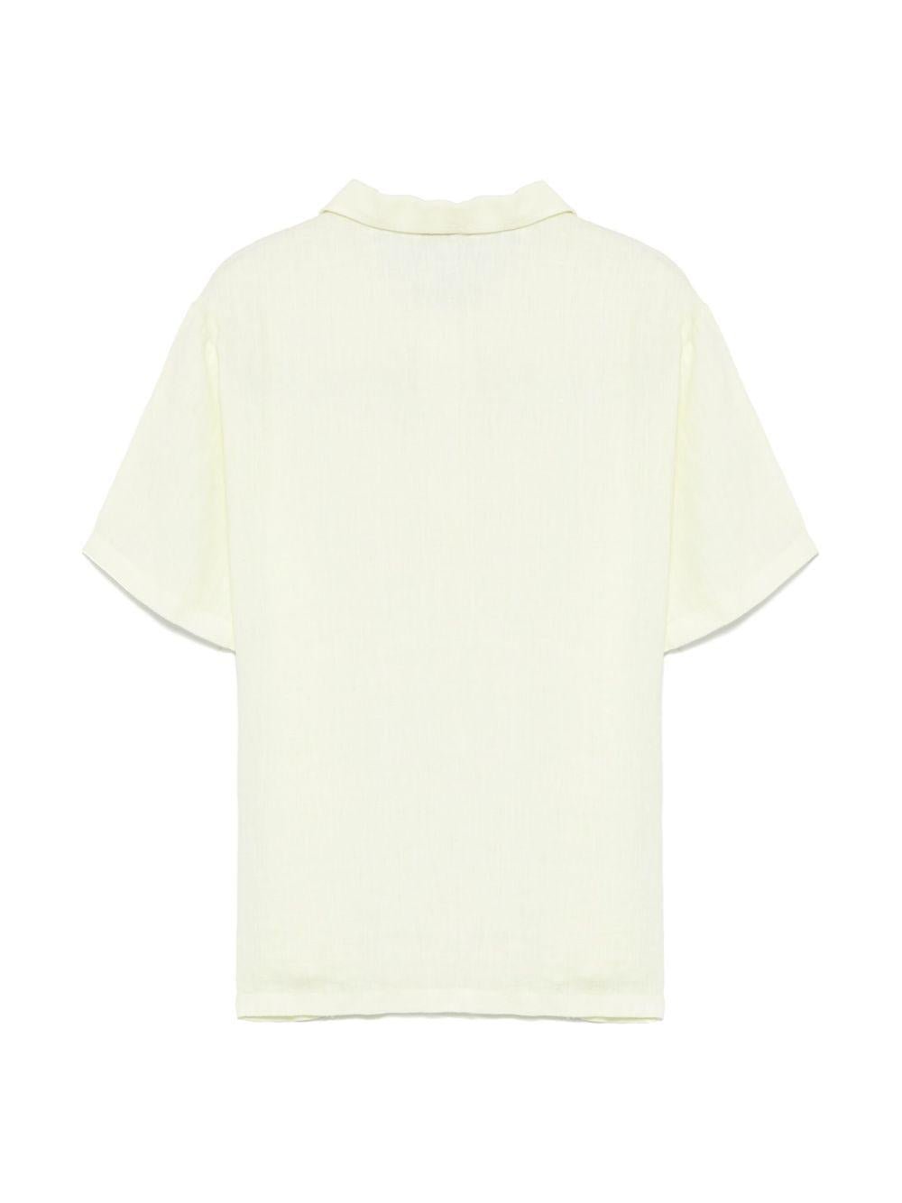 Polo leggera per bambino Il Gufo giallo lime in lino - Rubino Kids