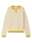 Polo per bambina Bonpoint giallo con colletto con frange - Rubino Kids