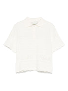 Polo per bambina Fendi Kids beige chiaro con design traforato - Rubino Kids