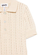 Polo per bambina Molo Gretel beige con abbottonatura frontale corta - Rubino Kids