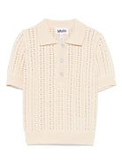 Polo per bambina Molo Gretel beige con abbottonatura frontale corta - Rubino Kids