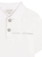 Polo per bambina The Marc Jacobs Kids bianca con decorazione - Rubino Kids
