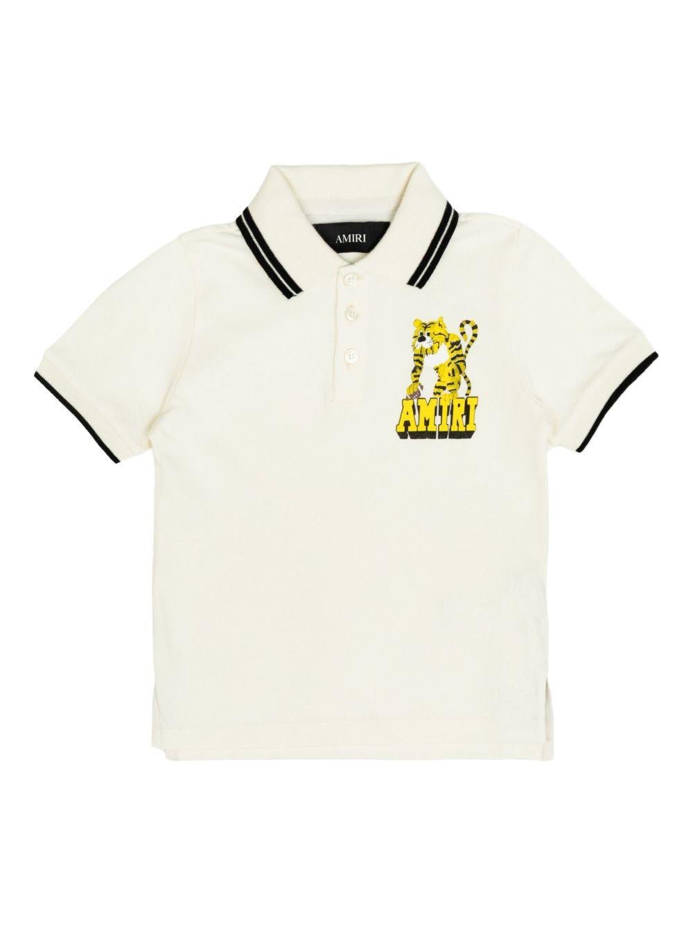 Polo per bambino Amiri Kids bianca con ricamo logo - Rubino Kids