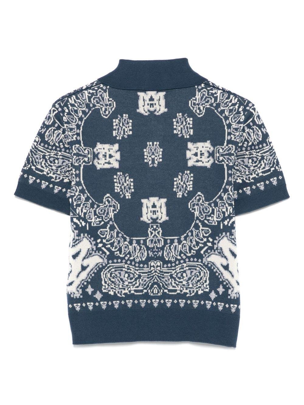 Polo per bambino Amiri Kids blu con logo ricamato - Rubino Kids