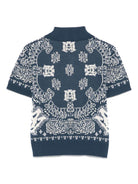 Polo per bambino Amiri Kids blu con logo ricamato - Rubino Kids