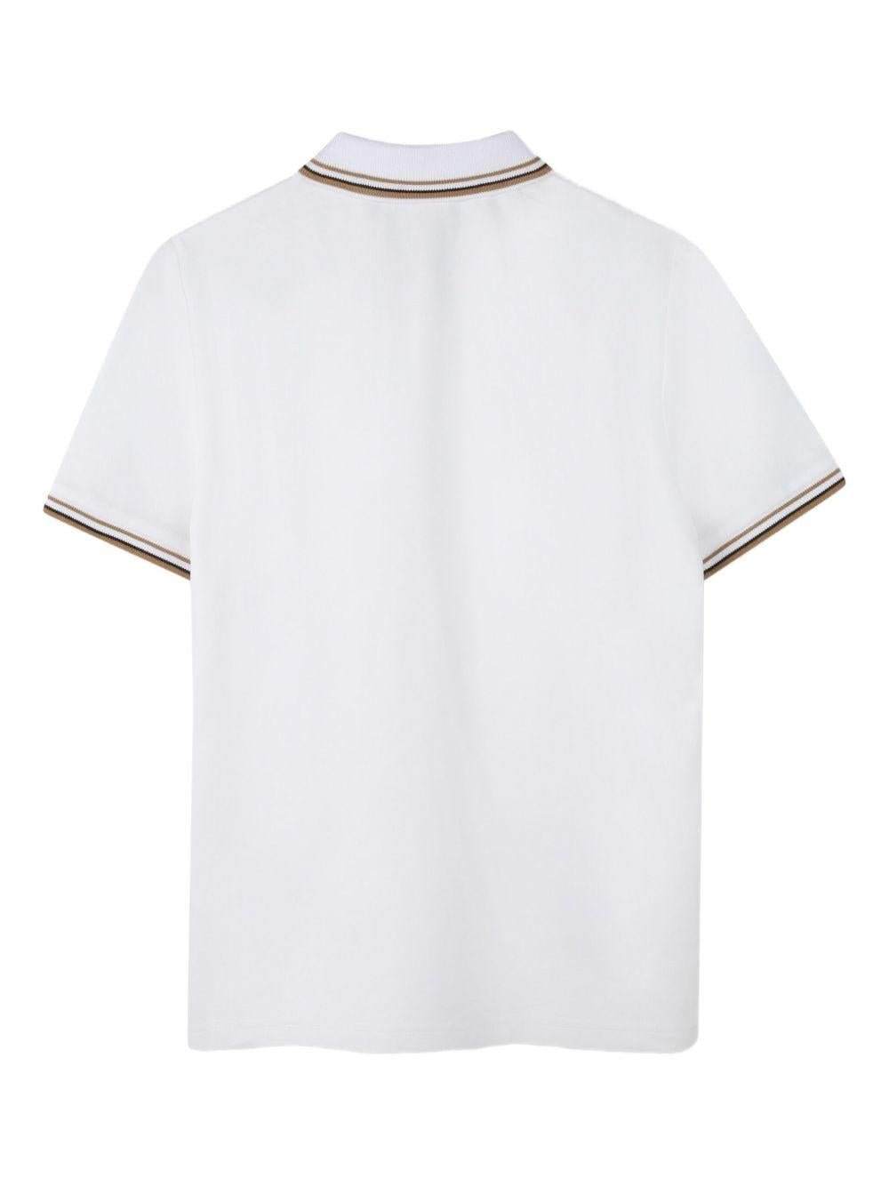 Polo per bambino Boss Kids bianca con dettaglio con logo - Rubino Kids