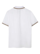 Polo per bambino Boss Kids bianca con dettaglio con logo - Rubino Kids