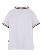 Polo per bambino Boss Kids bianco con colletto a righe - Rubino Kids