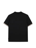 Polo per bambino Boss Kids nera con borsi a contrasto - Rubino Kids