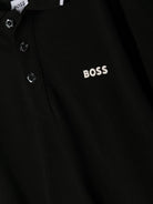 Polo per bambino boss Kids nera con stampa logo sul petto - Rubino Kids