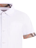 Polo per bambino Burberry Kids bianca con colletto a punta - Rubino Kids