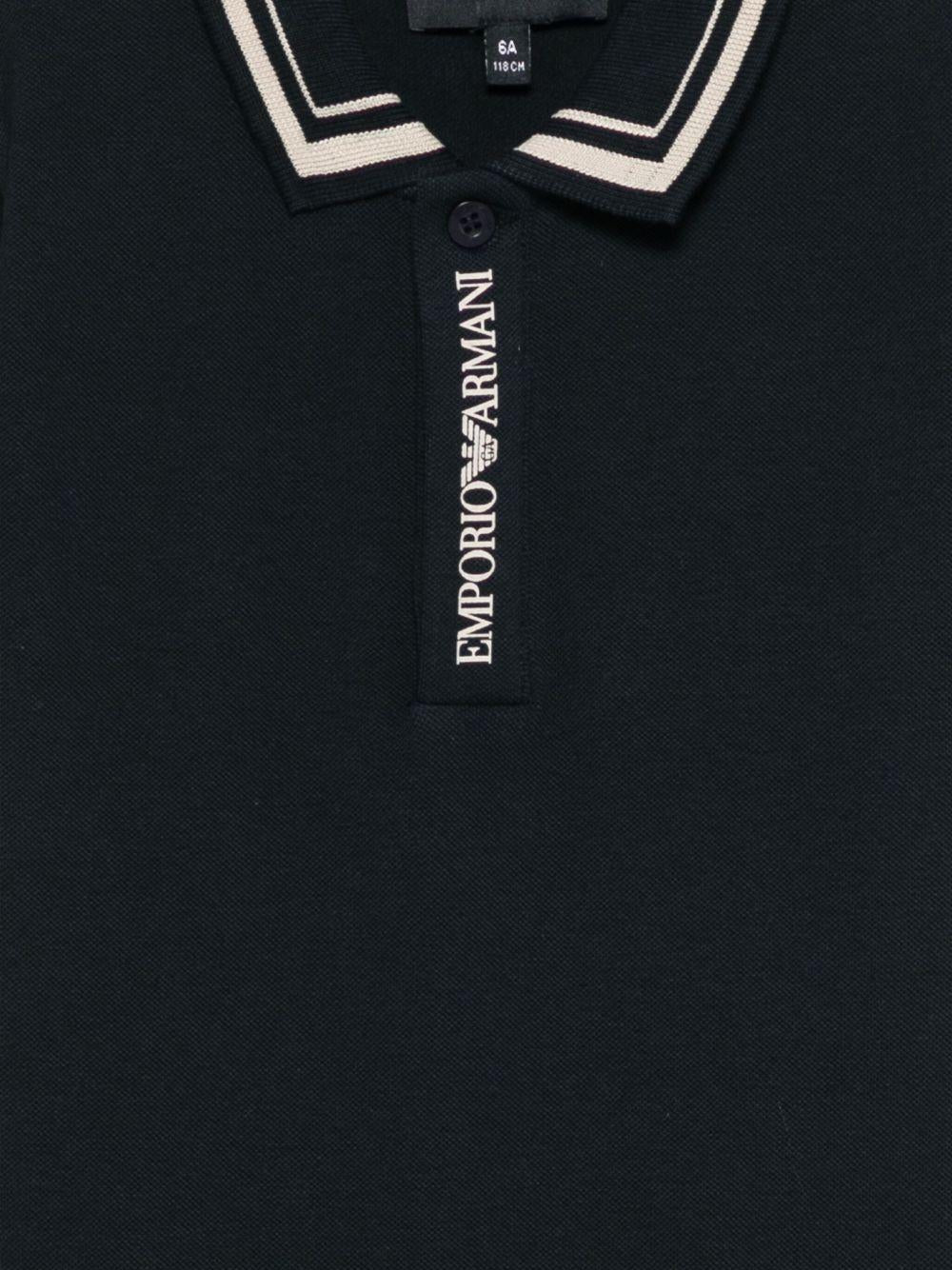 Polo per bambino Emporio Armani Kids blu con logo - Rubino Kids