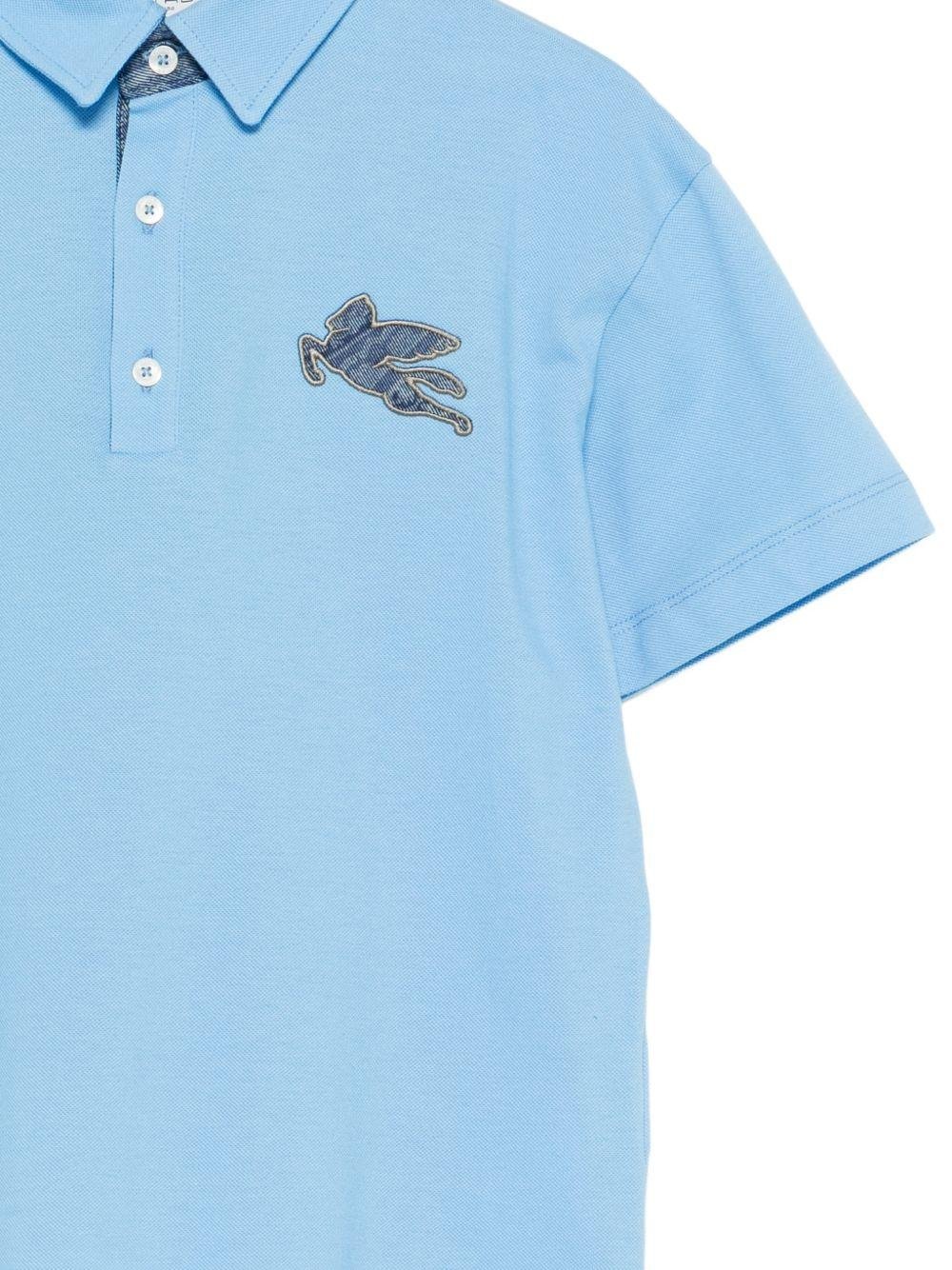 Polo per bambino Etro Kids azzurra con dettaglio logo - Rubino Kids
