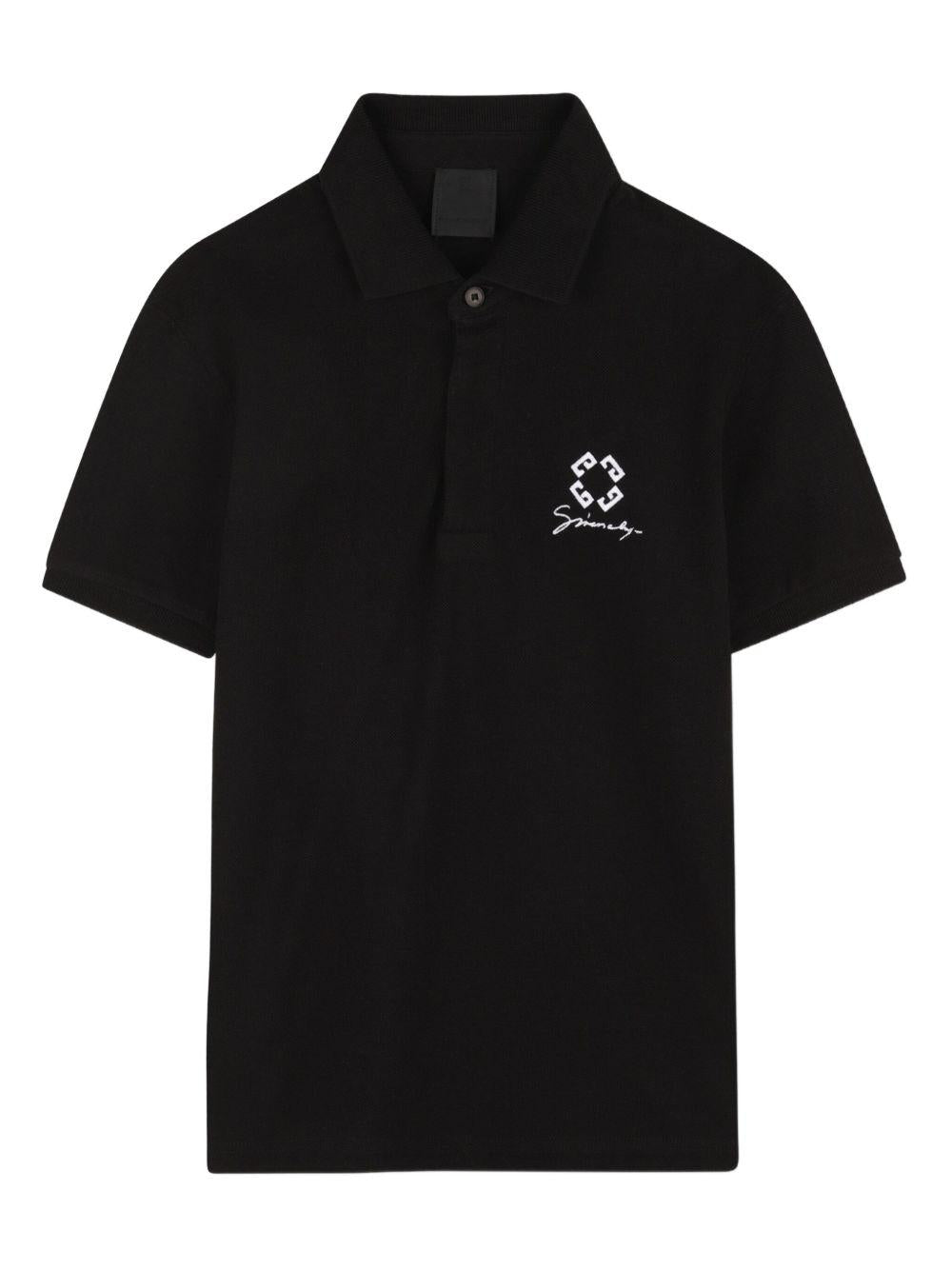 Polo per bambino Givenchy Kids nero con logo ricamato - Rubino Kids