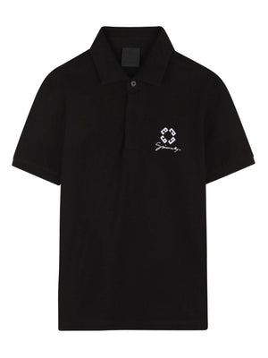 Polo per bambino Givenchy Kids nero con logo ricamato