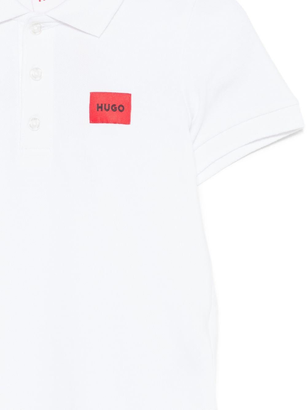 Polo per bambino Hugo Kids bianca con logo - Rubino Kids