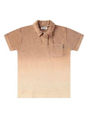 Molo Randel brown polo shirt for boys with patch pocket on the chest