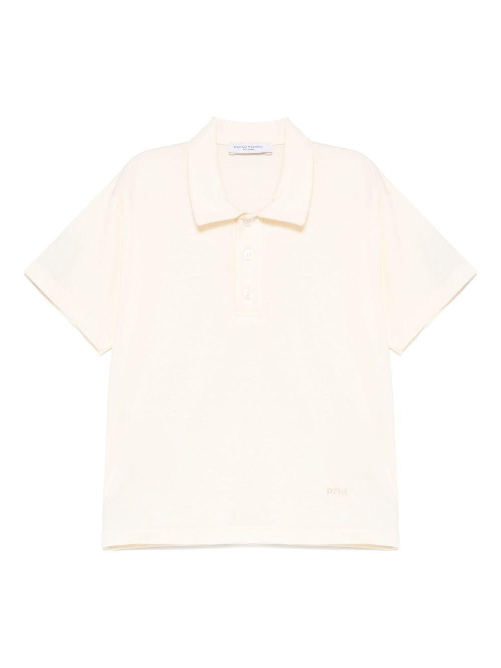 Polo per bambino Paolo Pecora Kids beige chiaro con bottoni frontali - Rubino Kids