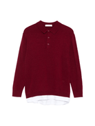 Polo per bambino Paolo Pecora Kids rosso scuro a maniche lunghe - Rubino Kids