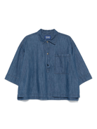 Polo per donna Scotch & Soda in denim con tasca applicata sul petto - Rubino Kids