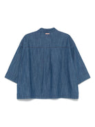 Polo per donna Scotch & Soda in denim con tasca applicata sul petto - Rubino Kids