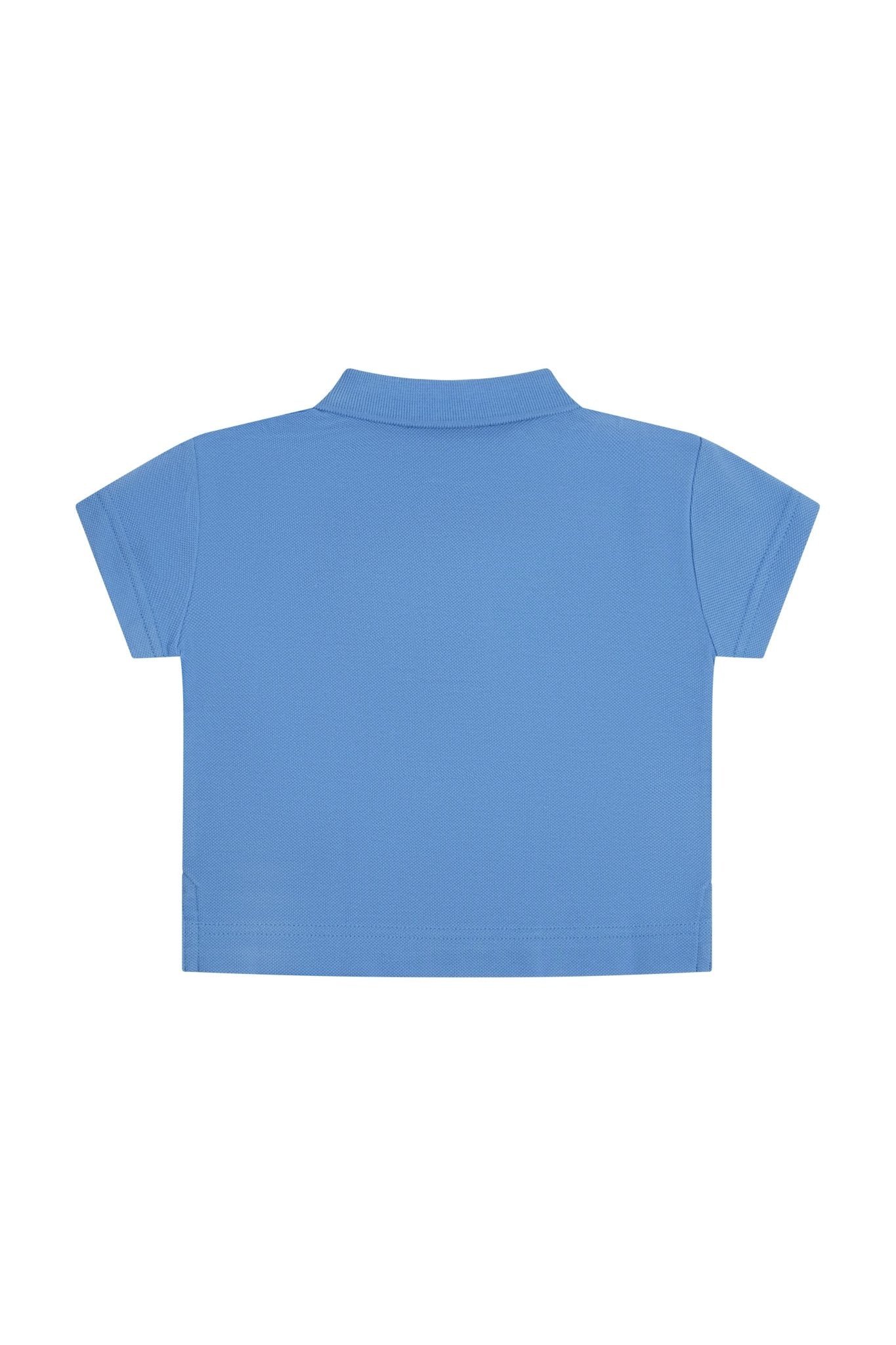 Polo per neonati Burberry Kids blu con logo ricamato - Rubino Kids
