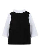 Polo per neonato Boss Kids bianca e nera con design color - block - Rubino Kids