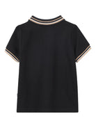 Polo per neonato Boss Kids nera con colletto a righe - Rubino Kids