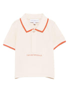 Polo per neonato Emporio Armani Kids beige con logo - Rubino Kids