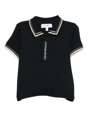Emporio Armani Kids blue polo shirt for babies with pointed collar