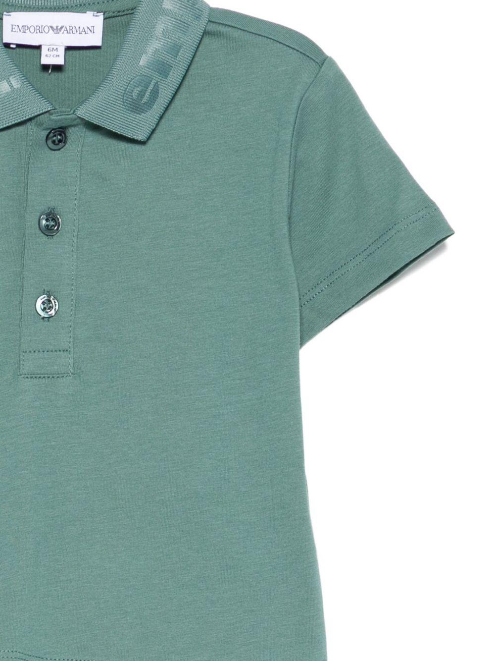 Polo per neonato Emporio Armani Kids verde con colletto con logo - Rubino Kids
