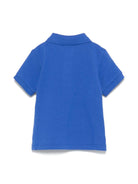 Polo per neonato Polo Ralph Lauren Kids blu in piqué con motivo Teddy sul davanti - Rubino Kids