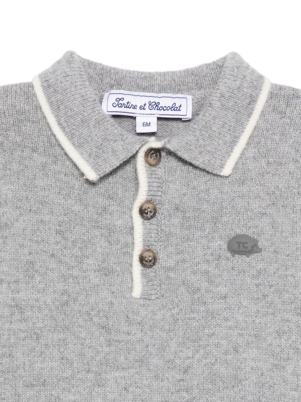 Polo per neonato Tartine Et Chocolat grigia con colletto polo - Rubino Kids