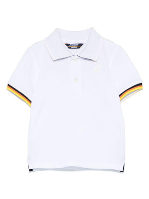 Polo Vincent per neonato K Way Kids bianco con polsini a coste