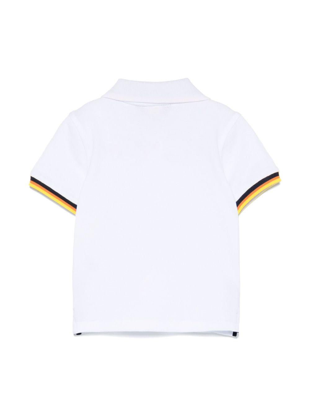 Polo Vincent per neonato K Way Kids bianco con polsini a coste - Rubino Kids