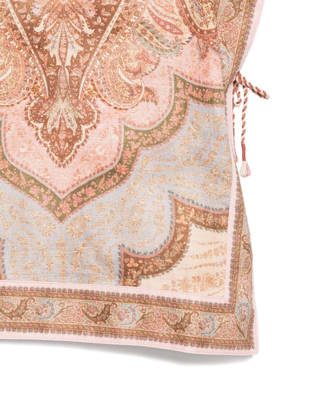 Poncho leggero per bambina Zimmermann Kids beige con cappuccio fantasia Awaken - Rubino Kids