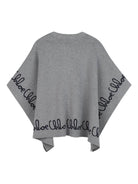 Poncho per bambina Chloé Kids grigio con logo ricamato - Rubino Kids