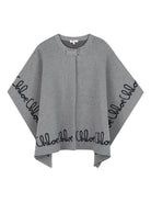 Poncho per bambina Chloé Kids grigio con logo ricamato - Rubino Kids