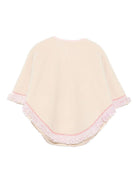 Poncho per bambina Stella McCartney Kids beige con ricamo uccelli - Rubino Kids